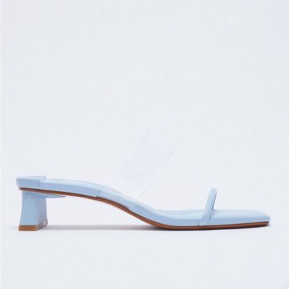 Zara SANDALS Size  38 (7.5) Pale Blue EUC - Picture 2 of 10